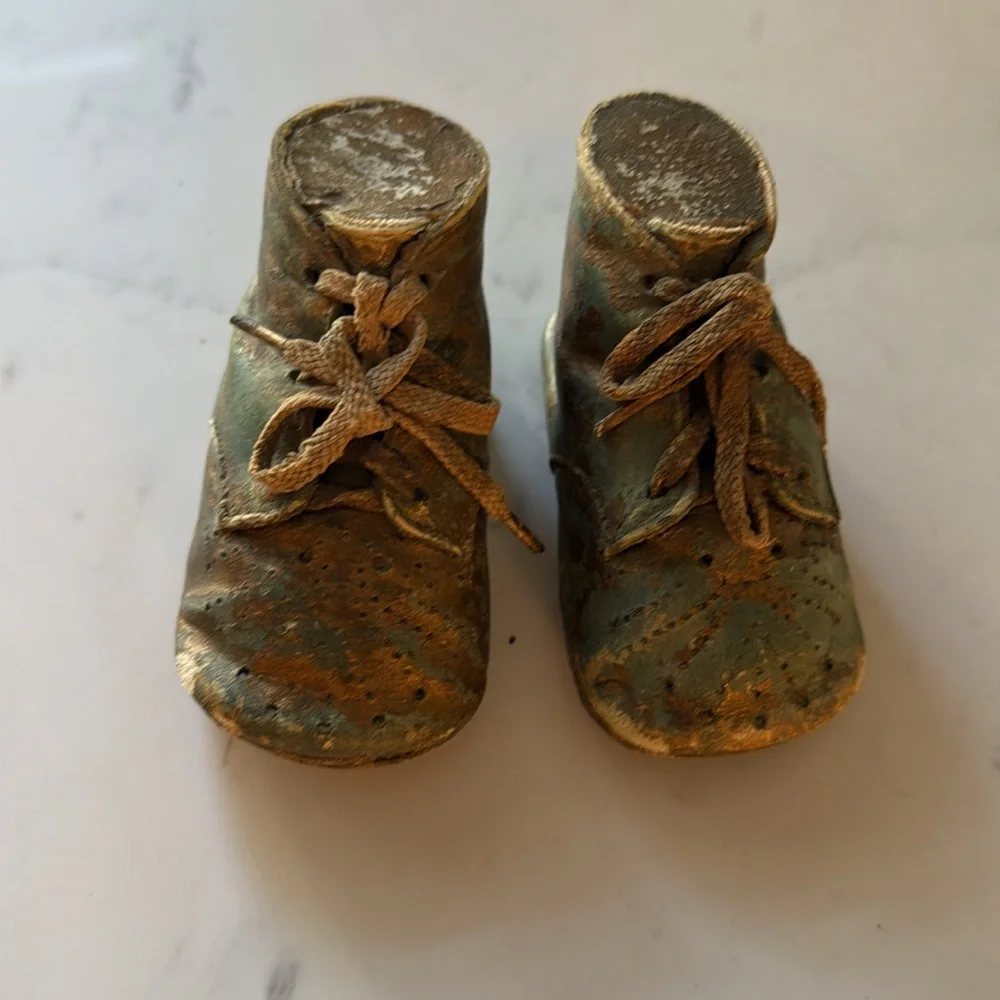 Vintage Bronzed Baby Shoes